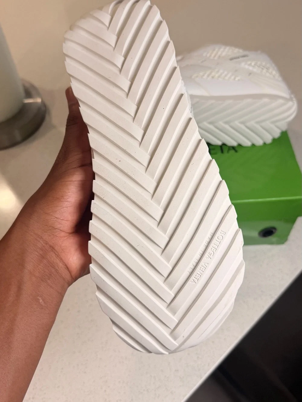 Bottega Veneta White Kids Sneakers Mesh Athletic Shoes